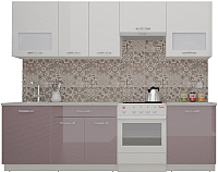 Кухонный гарнитур ВерсоМебель ЭкоЛайт-6 2.6 (белый/глициния) - 