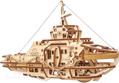 Корабль игрушечный Ugears Буксир 70078