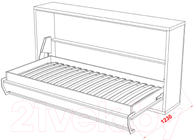 Шкаф-кровать трансформер Макс Стайл Wave 36мм 90x200 (серый пыльный U732 ST9)
