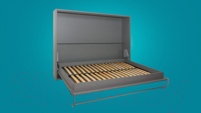Шкаф-кровать трансформер Макс Стайл Wave 36мм 160x200 (серый пыльный U732 ST9)
