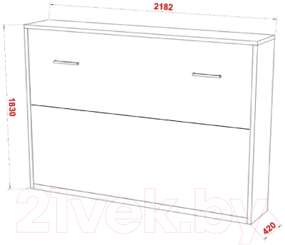 Шкаф-кровать трансформер Макс Стайл Wave 36мм 160x200 (серый пыльный U732 ST9)