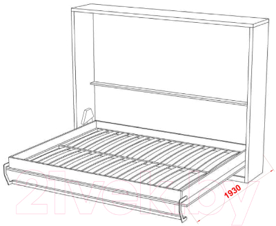 Шкаф-кровать трансформер Макс Стайл Wave 18мм 160x200 (серый пыльный U732 ST9)