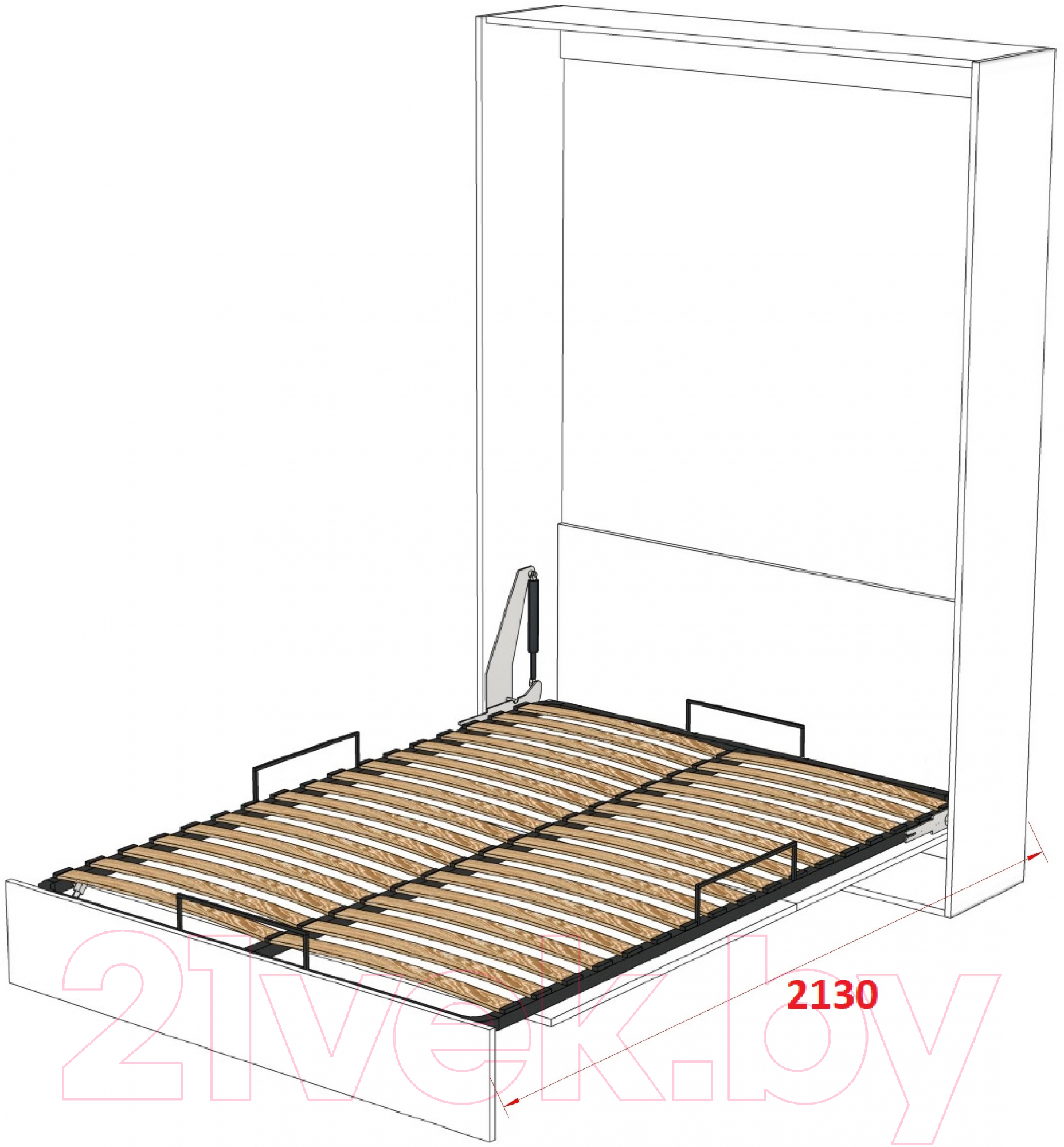 Шкаф-кровать трансформер Макс Стайл Studio 18мм 140x200 (белый базовый W908 ST2)