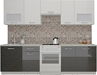 Кухонный гарнитур ВерсоМебель ЭкоЛайт-6 2.7 (белый/черный) - 