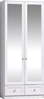 Шкаф Глазов Paola 74 2-х дверный с зеркалом (ясень анкор светлый)