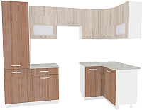 Кухонный гарнитур ВерсоМебель Эко-6 1.2x2.7 правая (ясень шимо светлый/ясень шимо темный) - 