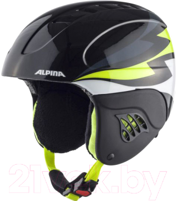 Шлем горнолыжный Alpina Sports Carat / A9035-48 (р-р 54-58, угольный/желтый)