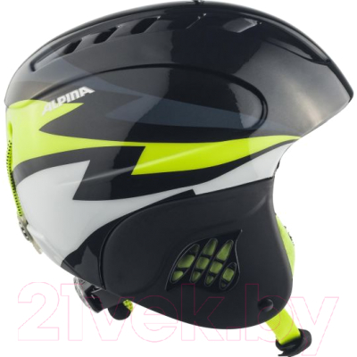 Шлем горнолыжный Alpina Sports Carat / A9035-48 (р-р 54-58, угольный/желтый)