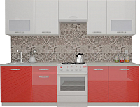 Кухонный гарнитур ВерсоМебель ЭкоЛайт-6 3.0 (белый/красный) - 