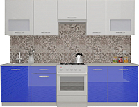 Кухонный гарнитур ВерсоМебель ЭкоЛайт-6 3.0 (белый/глубокий синий) - 