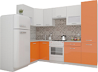 Готовая кухня ВерсоМебель ЭкоЛайт-5 1.2x2.6 правая (белый/манго) - 
