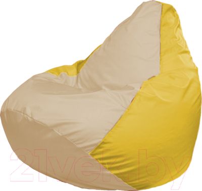 Бескаркасное кресло Flagman Груша Мега Super Г5.1-148 (светло-бежевый/жёлтый)