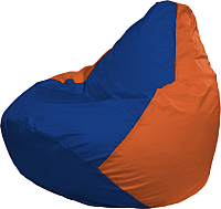Бескаркасное кресло Flagman Груша Мега Super Г5.1-127 (синий/оранжевый) - 