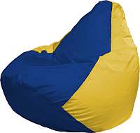 Бескаркасное кресло Flagman Груша Мега Super Г5.1-128 (синий/жёлтый) - 
