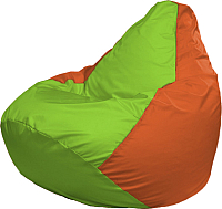 Бескаркасное кресло Flagman Груша Мега Super Г5.1-163 (салатовый/оранжевый) - 