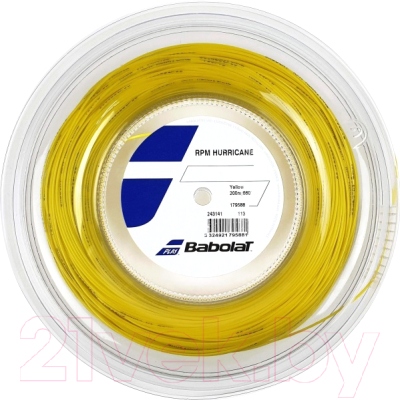Струна для теннисной ракетки Babolat RPM Hurricane / 243141-113-125 (200м, желтый)