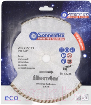 Отрезной диск алмазный Sonnenflex Universal Turbo Eco Silverstar 87634