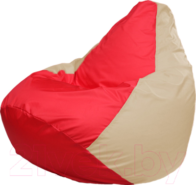 Бескаркасное кресло Flagman Груша Мега Super Г5.1-174 (красный/светло-бежевый)