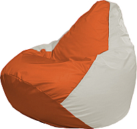 Бескаркасное кресло Flagman Груша Мега Super Г5.1-189 (оранжевый/белый) - 