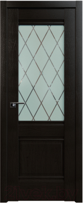 Дверь межкомнатная ProfilDoors Классика 2X 60x200 (пекан темный/стекло ромб)