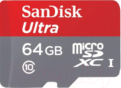 Карта памяти SanDisk Ultra microSDXC (Class 10) 64GB (SDSQUNS-064G-GN3MN)