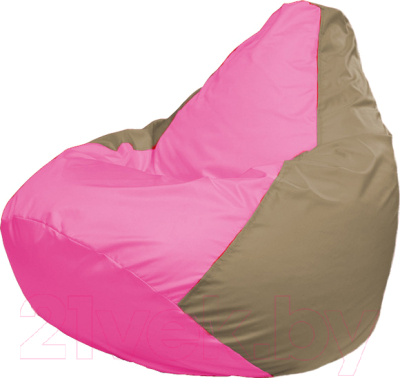 Бескаркасное кресло Flagman Груша Мега Super Г5.1-193 (розовый/тёмно-бежевый)