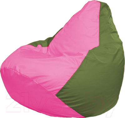 Бескаркасное кресло Flagman Груша Мега Super Г5.1-198 (розовый/оливковый)