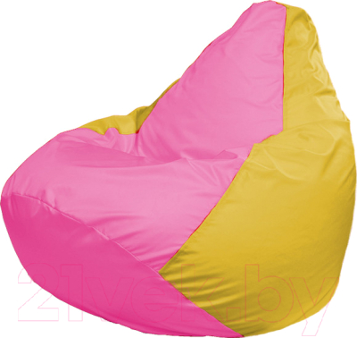 Бескаркасное кресло Flagman Груша Мега Super Г5.1-201 (розовый/желтый)