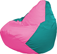 Бескаркасное кресло Flagman Груша Мега Super Г5.1-204 (розовый/бирюзовый) - 