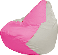 Бескаркасное кресло Flagman Груша Мега Super Г5.1-205 (розовый/белый) - 