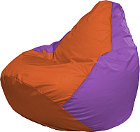Бескаркасное кресло Flagman Груша Мега Super Г5.1-206 (оранжевый/сиреневый) - 