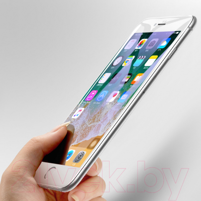 Защитное стекло для телефона Baseus Tempered Glass Crack-Resistant Edges для iPhone 7+ / 8+ (белый)