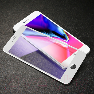 Защитное стекло для телефона Baseus Tempered Glass Crack-Resistant Edges для iPhone 7+ / 8+ (белый)