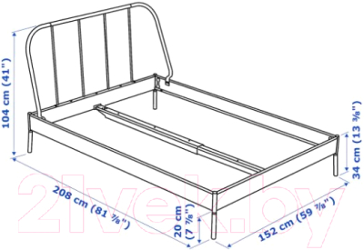Полуторная кровать Ikea Копардаль 092.108.62