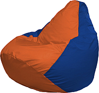 Бескаркасное кресло Flagman Груша Мега Super Г5.1-213 (оранжевый/синий) - 
