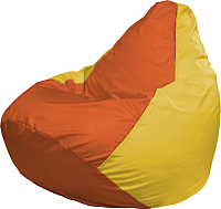 Бескаркасное кресло Flagman Груша Мега Super Г5.1-219 (оранжевый/жёлтый) - 