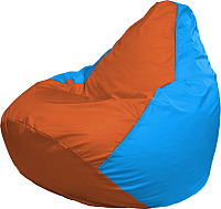 Бескаркасное кресло Flagman Груша Мега Super Г5.1-220 (оранжевый/голубой) - 