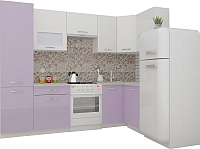 Кухонный гарнитур ВерсоМебель ЭкоЛайт-5 1.4x2.6 правая (белый/вереск) - 