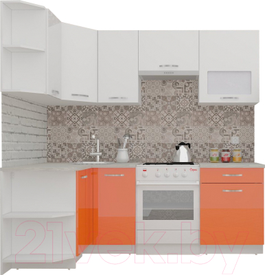 

Готовая кухня ВерсоМебель, ЭкоЛайт-5 1.2x2.1 левая