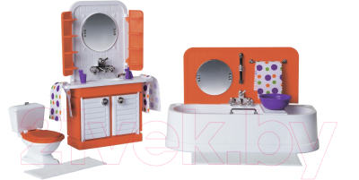 Комплект аксессуаров для кукольного домика Огонек Ванная комната. Конфетти / С-1333