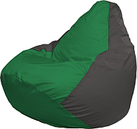Бескаркасное кресло Flagman Груша Мега Super Г5.1-238 (зелёный/тёмно-серый) - 