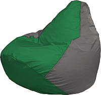 Бескаркасное кресло Flagman Груша Мега Super Г5.1-239 (зелёный/серый) - 