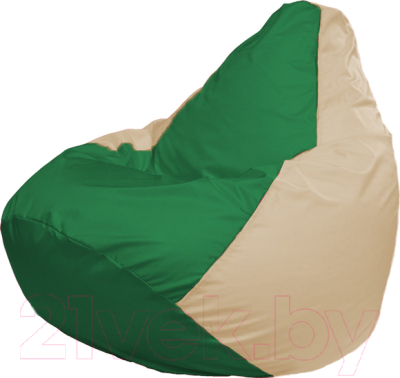 Бескаркасное кресло Flagman Груша Мега Super Г5.1-240 (зелёный/светло-бежевый)