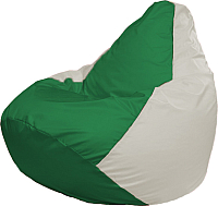 Бескаркасное кресло Flagman Груша Мега Super Г5.1-244 (зелёный/белый) - 