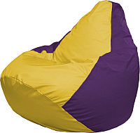 Бескаркасное кресло Flagman Груша Мега Super Г5.1-247 (жёлтый/фиолетовый) - 