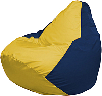 Бескаркасное кресло Flagman Груша Мега Super Г5.1-248 (жёлтый/тёмно-синий) - 