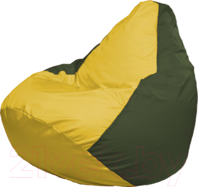 Бескаркасное кресло Flagman Груша Мега Super Г5.1-250 (жёлтый/тёмно-оливковый)