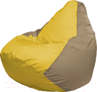 Бескаркасное кресло Flagman Груша Мега Super Г5.1-252 (жёлтый/тёмно-бежевый)