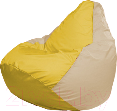 Бескаркасное кресло Flagman Груша Мега Super Г5.1-255 (жёлтый/светло-бежевый)