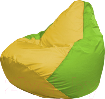 Бескаркасное кресло Flagman Груша Мега Super Г5.1-256 (жёлтый/салатовый)